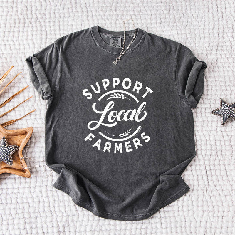 Support Local Farmers Graphic Tee Charcoal