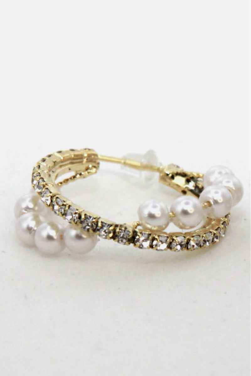 Gally Pearl Hoop Earrings