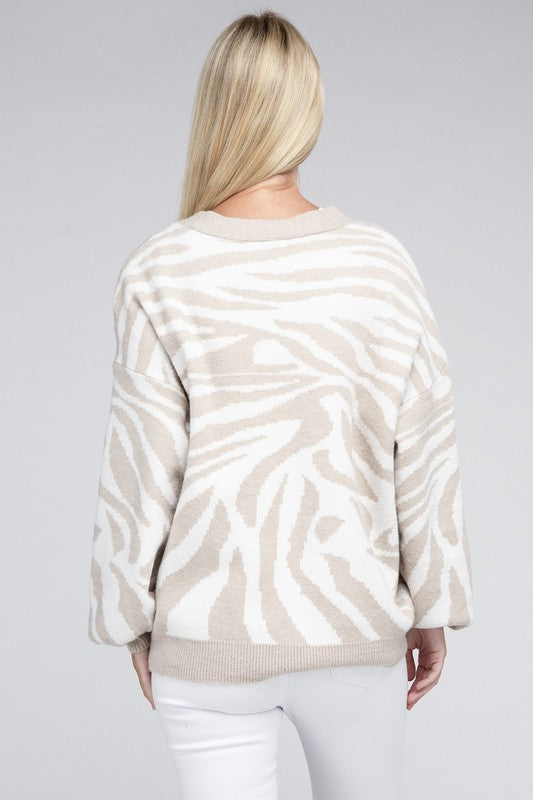 Zebra Pattern Cardigan