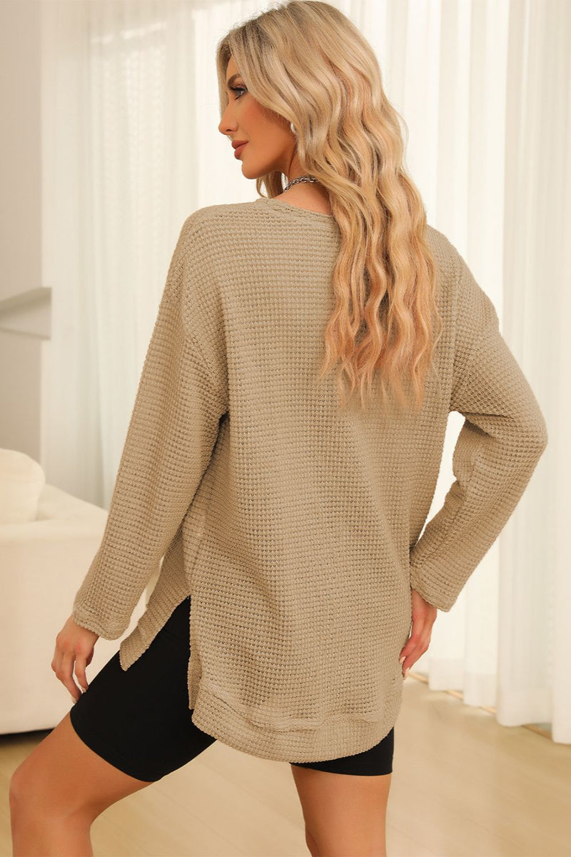 My Way Waffle Knit Pullover