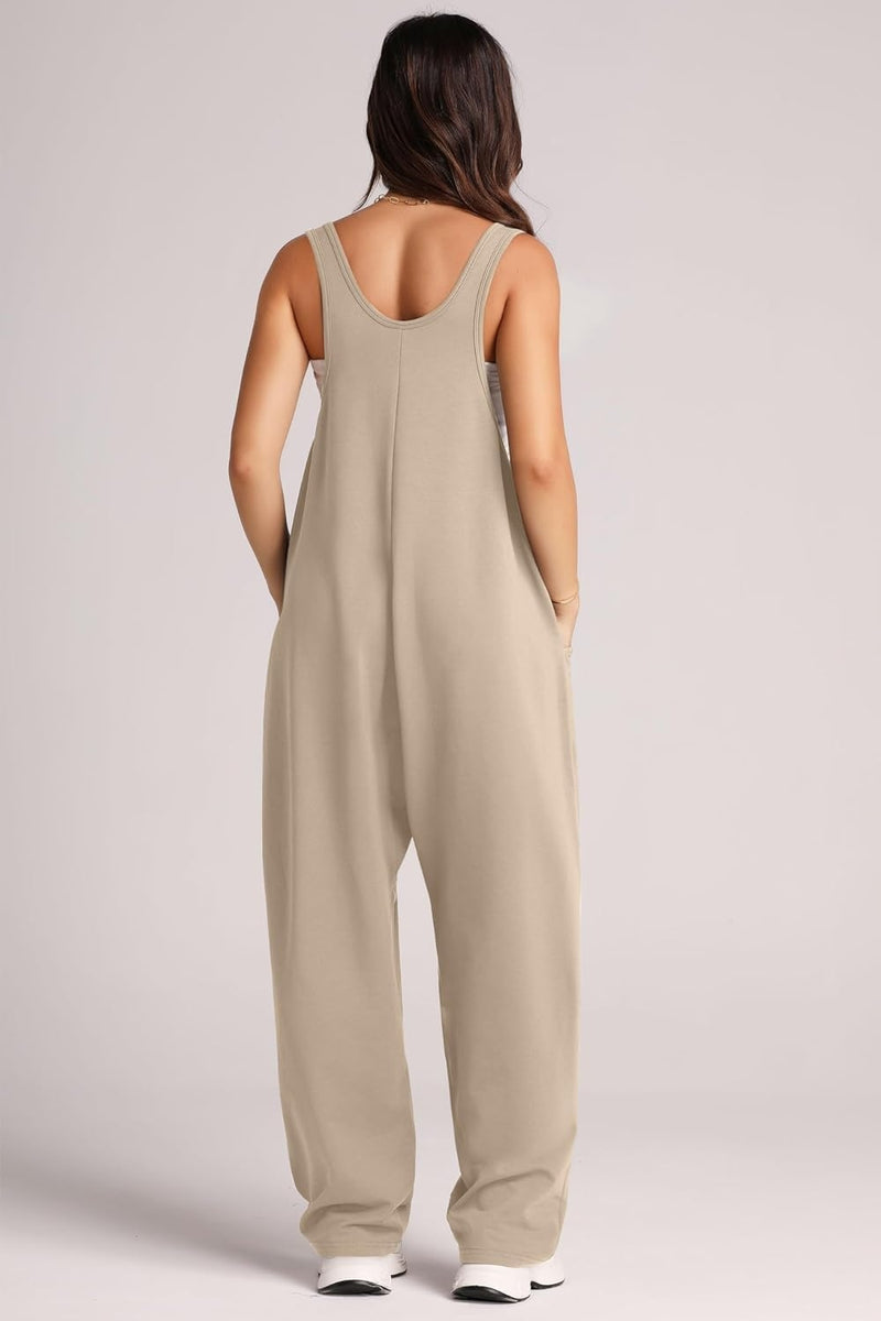 Monica Wide Strap Jumpsuit with Pockets