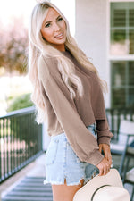 Larson Ribbed Long Sleeve Cropped Top