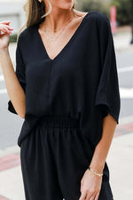 Chrissy V-Neck Half Sleeve Blouse