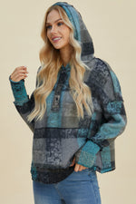 Jewell Reverse Fleece Plaid Hoodie