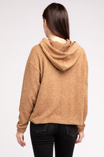 Hooded Brushed Melange Hacci Sweater