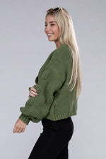 Open Front Drop Shoulder Cardigan