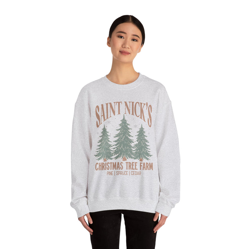 Saint Nicks Christmas Tree Farm Crewneck Sweatshirt