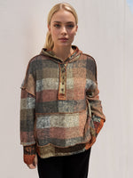 Jewell Reverse Fleece Plaid Hoodie