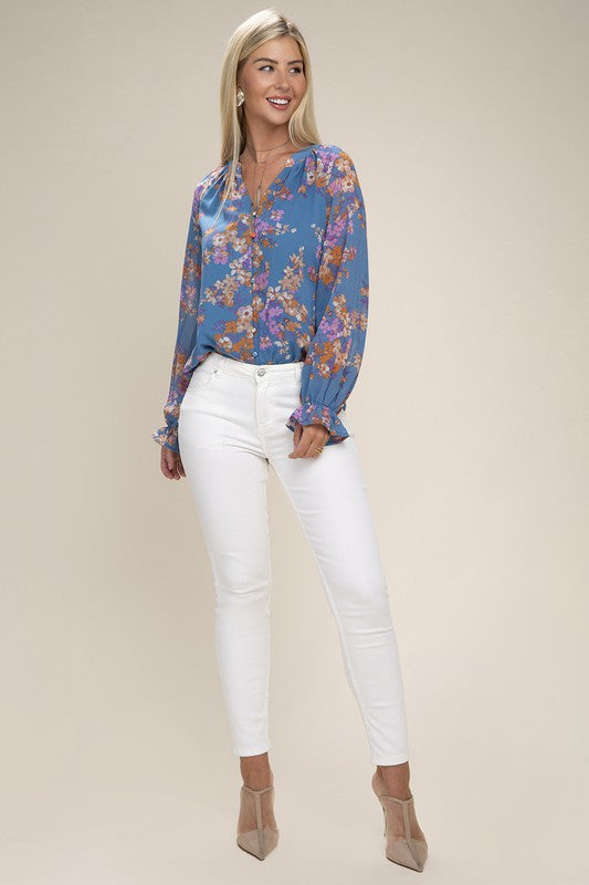 Floral chiffon blouse