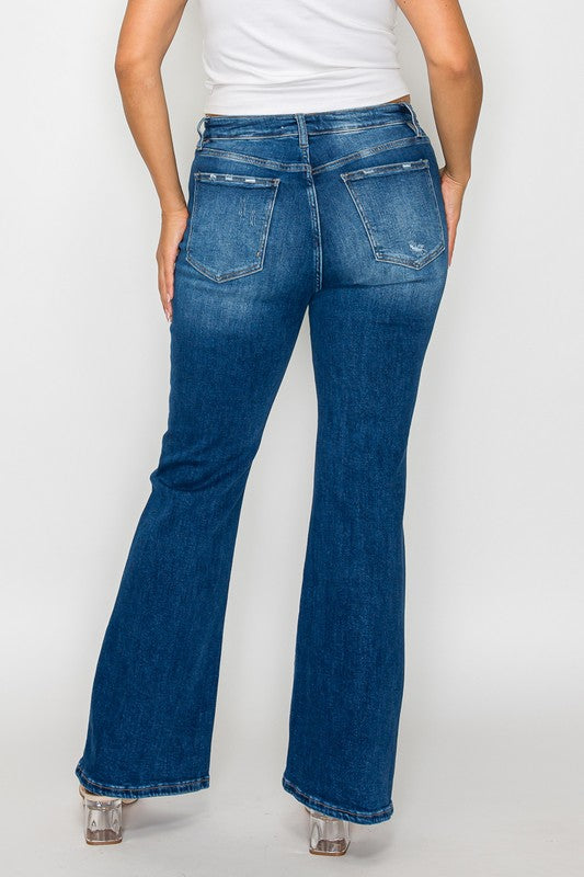 bytos High Rise Bootcut Jeans with Pockets