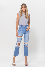 Stretch Super High Rise Crop Straight