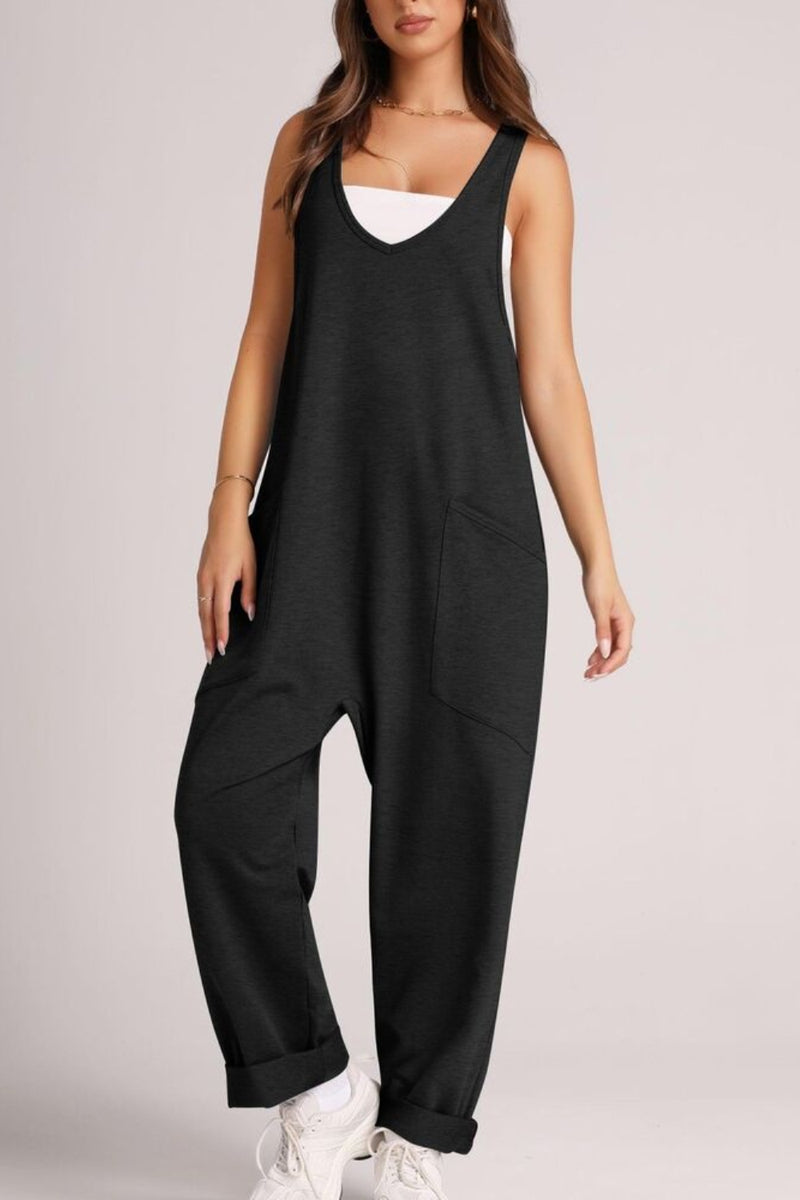 Monica Wide Strap Jumpsuit with Pockets