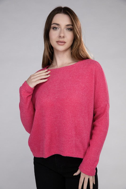 Ribbed Dolman Long Sleeve Sweater