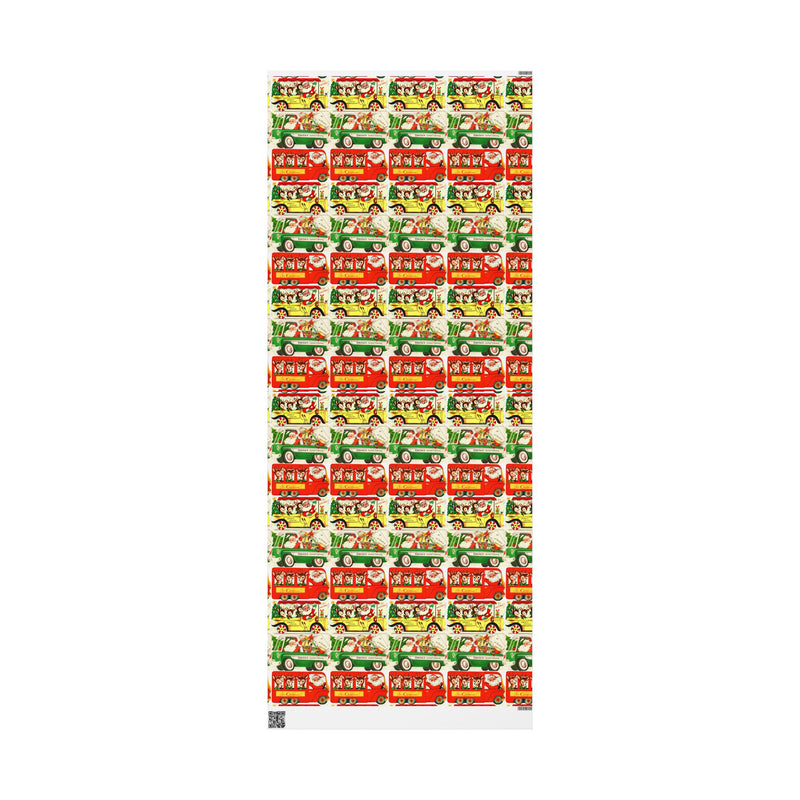 Vintage Santas Travels Wrapping Paper 30"x72"