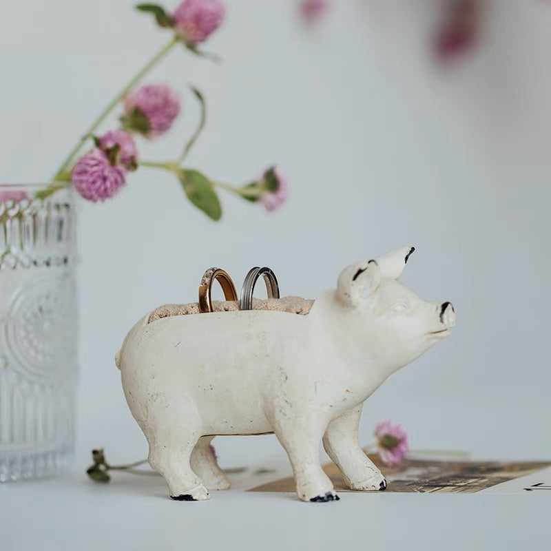 Resin Pig Jewelry Holder