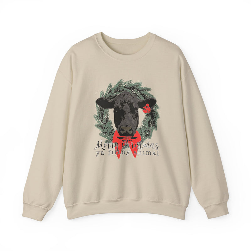 Merry Christmas Cow Crewneck Sweatshirt