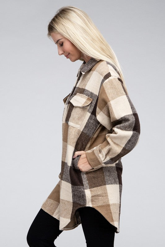 Multi Plaid Long Shacket