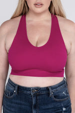 Plus Ribbed Cropped Racerback Tank Top
