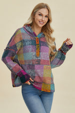 Jewell Reverse Fleece Plaid Hoodie