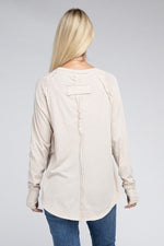 Cotton Raglan Sleeve Thumbhole Top