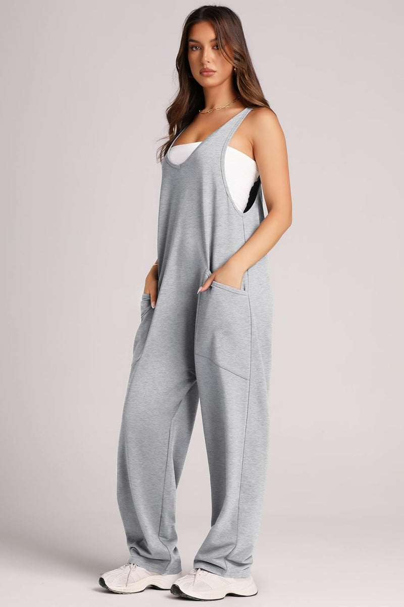 Monica Wide Strap Jumpsuit with Pockets