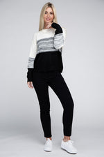 Color Block Round Neck Sweater