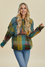 Jewell Reverse Fleece Plaid Hoodie