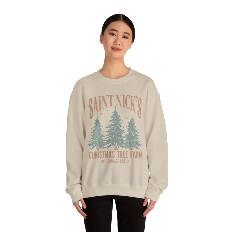 Saint Nicks Christmas Tree Farm Crewneck Sweatshirt