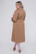 Solid Twist Front Wrap Dress