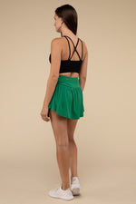 Wide Band Tennis Skirt with Zippered Back Pocket