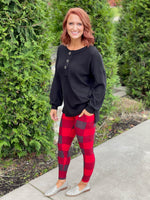 My Plaid Pocket Leggings in Red