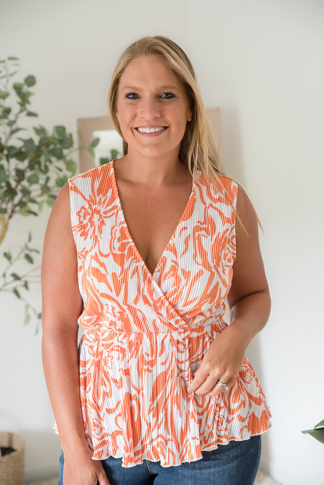 The Orange Swirl Sleeveless Top