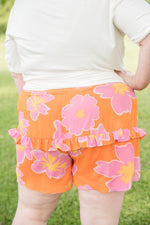 Tangerine Floral Shorts