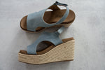 Freddie Wedges in Denim