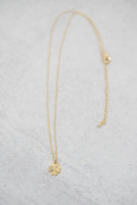 Crystal Clover Necklace in Gold