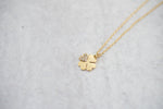 Crystal Clover Necklace in Gold