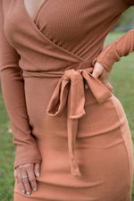 Happy Now Dress in Cognac