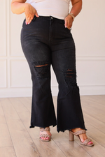 The Dixie Midrise Black Straight Leg Jeans