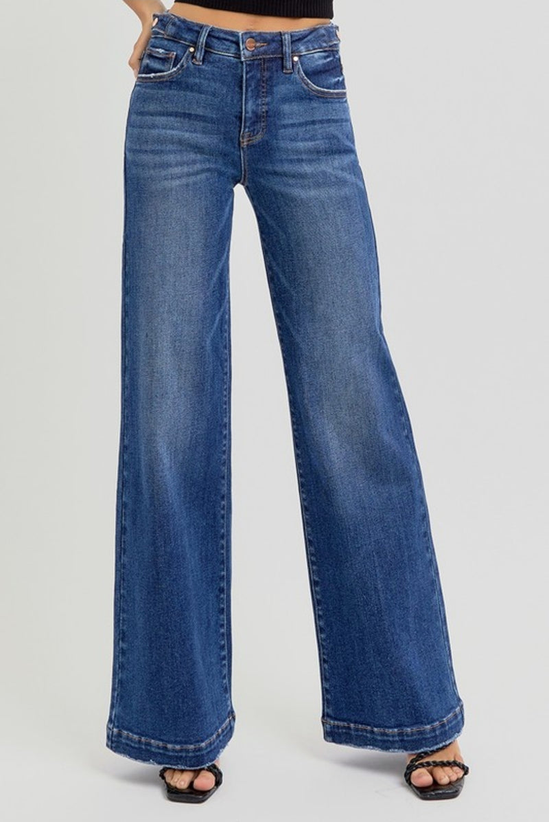 The Life Changers- Wide Leg Jeans with Adjustable Waist Band by Risen