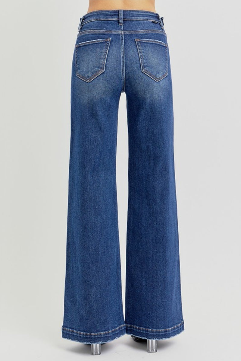 The Life Changers- Wide Leg Jeans with Adjustable Waist Band by Risen