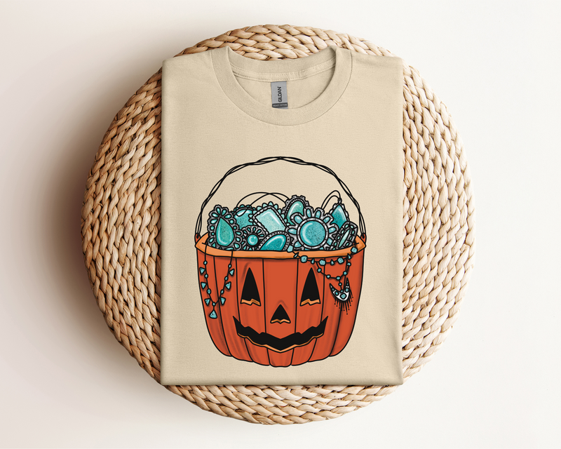 Turquoise Trick or Treat Tee