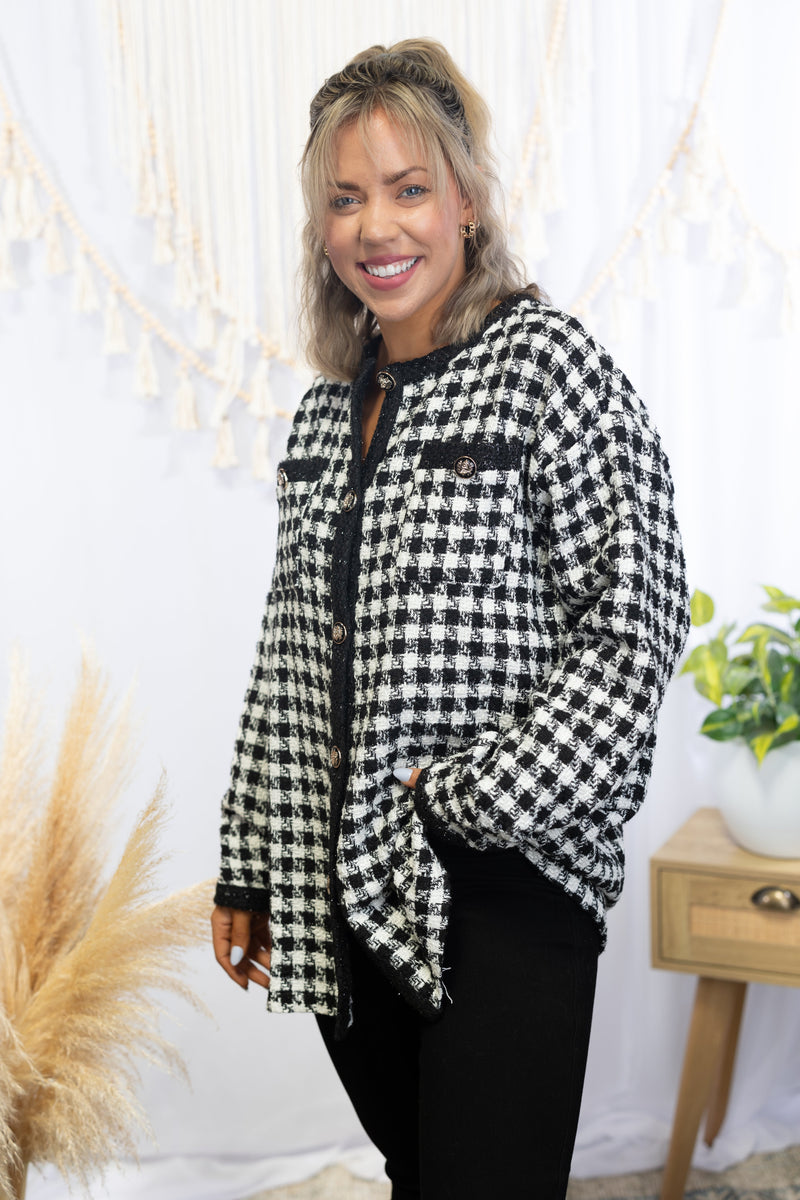 Upscale Houndstooth Coat