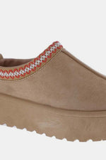 Trinity Platform Embroidered Slipper Clogs- Tan