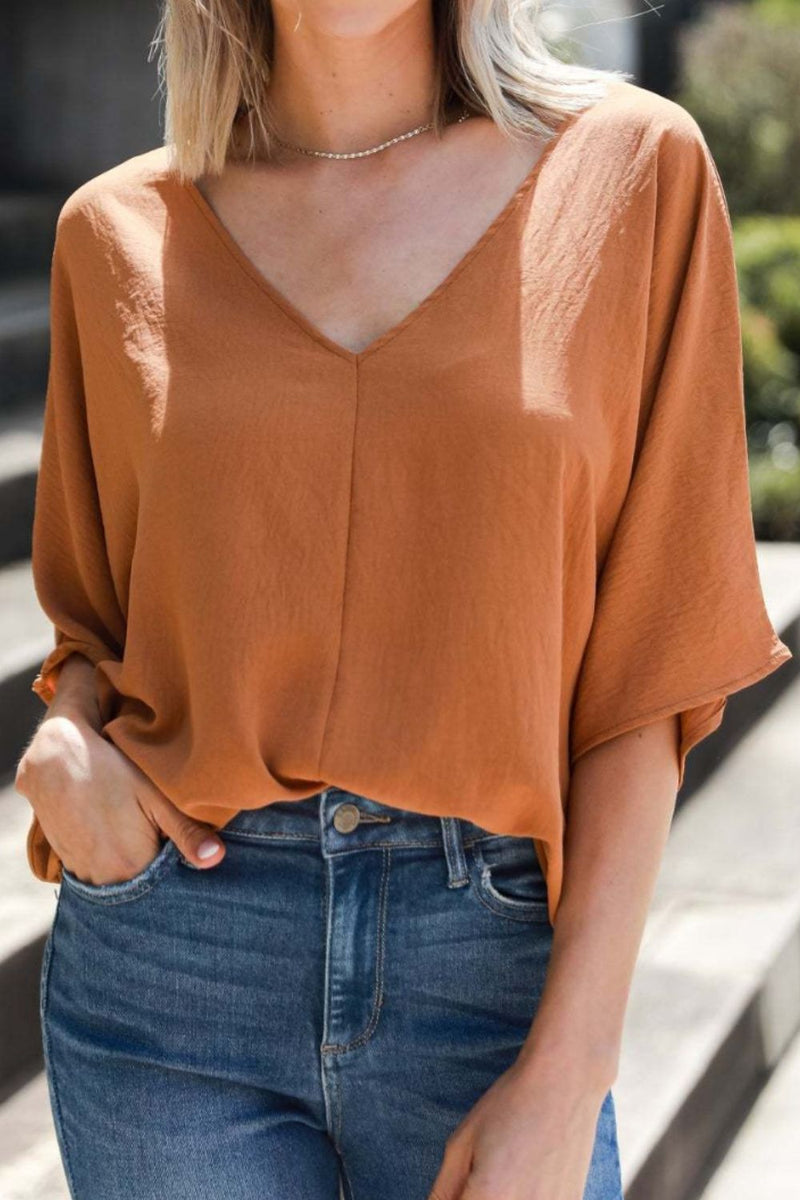 Chrissy V-Neck Half Sleeve Blouse