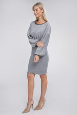 Bishop Sleeve Metallic Dress