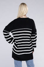 Striped Pattern Knit Sweater