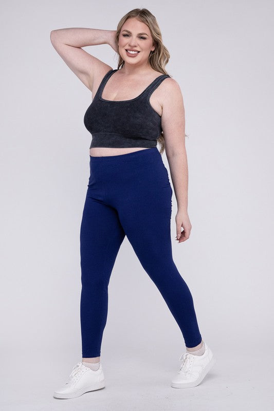 Plus Premium Cotton Full Length Leggings