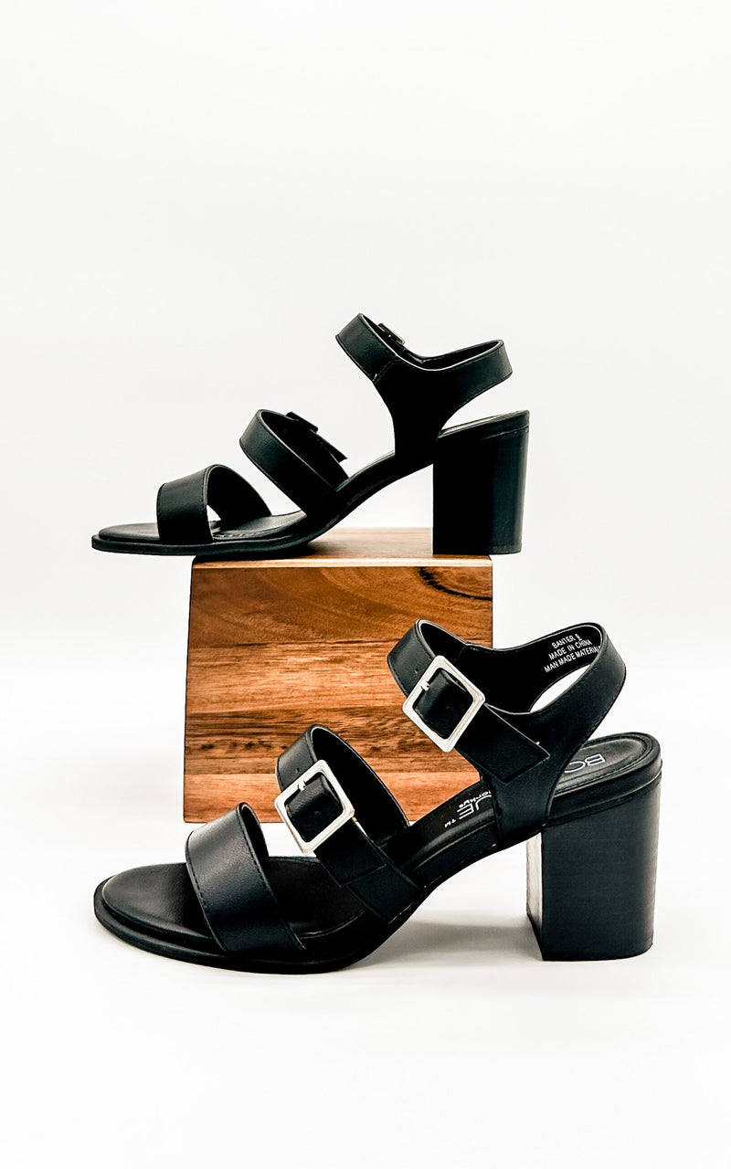 Corkys Banter Heeled Sandal in Black