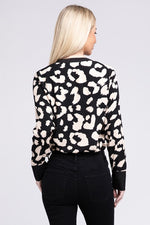 Leopard Notched Neck Blouse