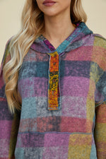 Jewell Reverse Fleece Plaid Hoodie